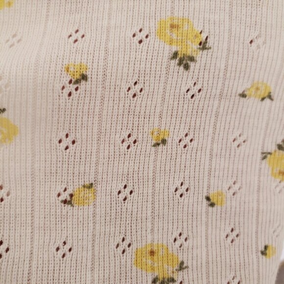 Urban Nation Woman White Yellow Floral Pattern Breathable Cute Shirt Size M - Picture 11 of 15